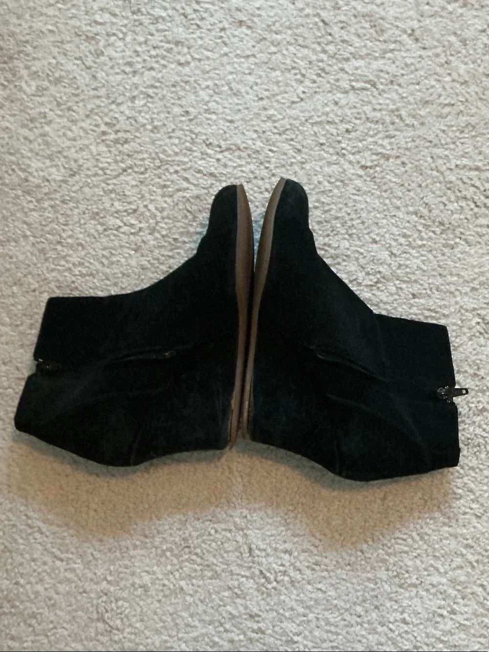 Lanvin Black Suede Wedge Ankle Boots